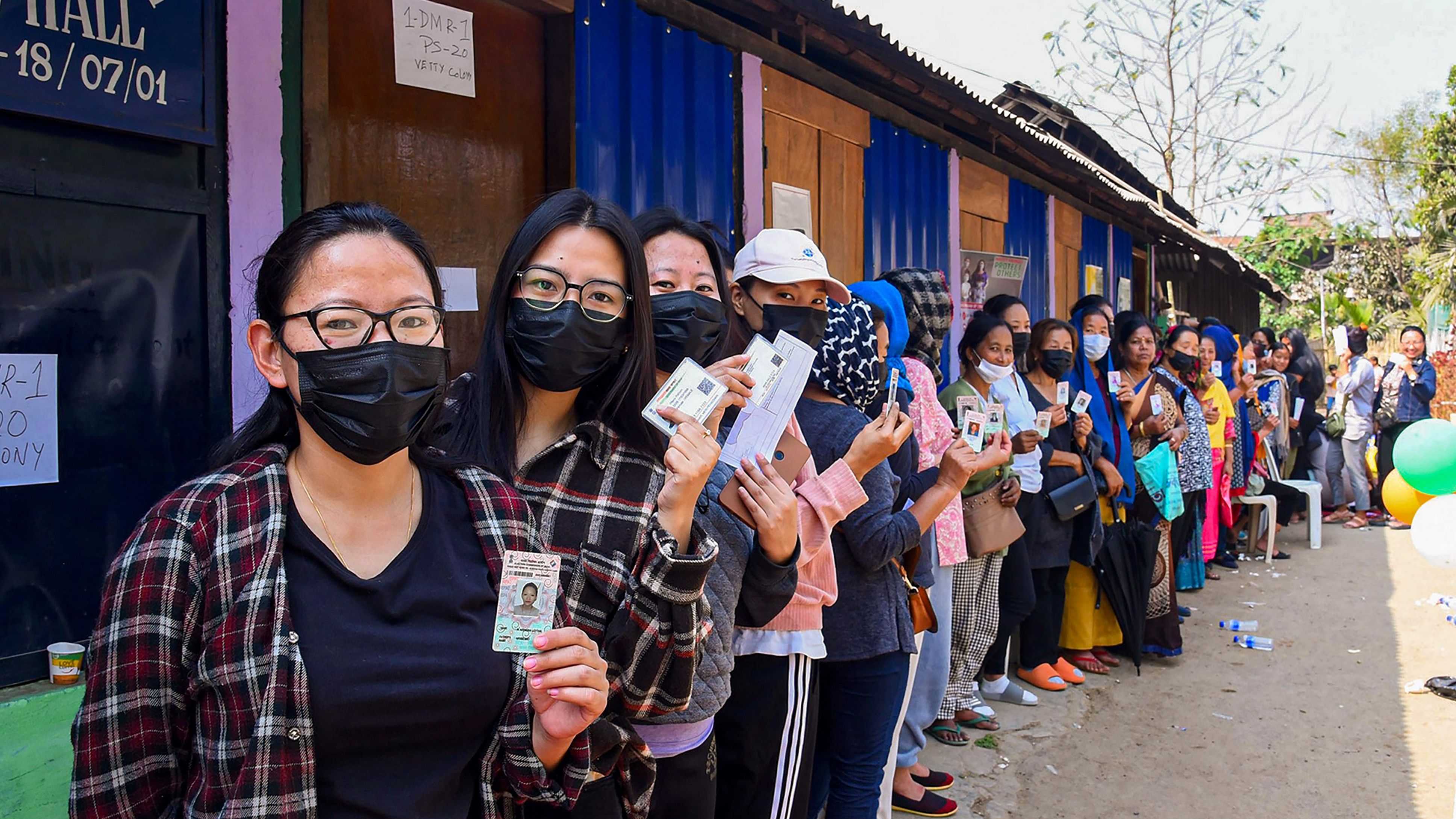 <div class="paragraphs"><p>Voters in Nagaland stand in queue.</p></div>