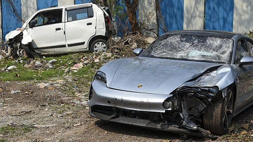 <div class="paragraphs"><p>The Porsche car found without number plate, in Pune, Tuesday, May 21, 2024. The car was allegedly driven by a 17-year-old boy who knocked down two motorbike riders on Sunday, causing their death in Kalyani Nagar of Pune city, as the police claim.</p></div>