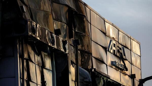 <div class="paragraphs"><p>The logo of South Korean battery maker Aricell is seen on the facade of its lithium battery factory following a deadly fire, in Hwaseong, South Korea.</p></div>