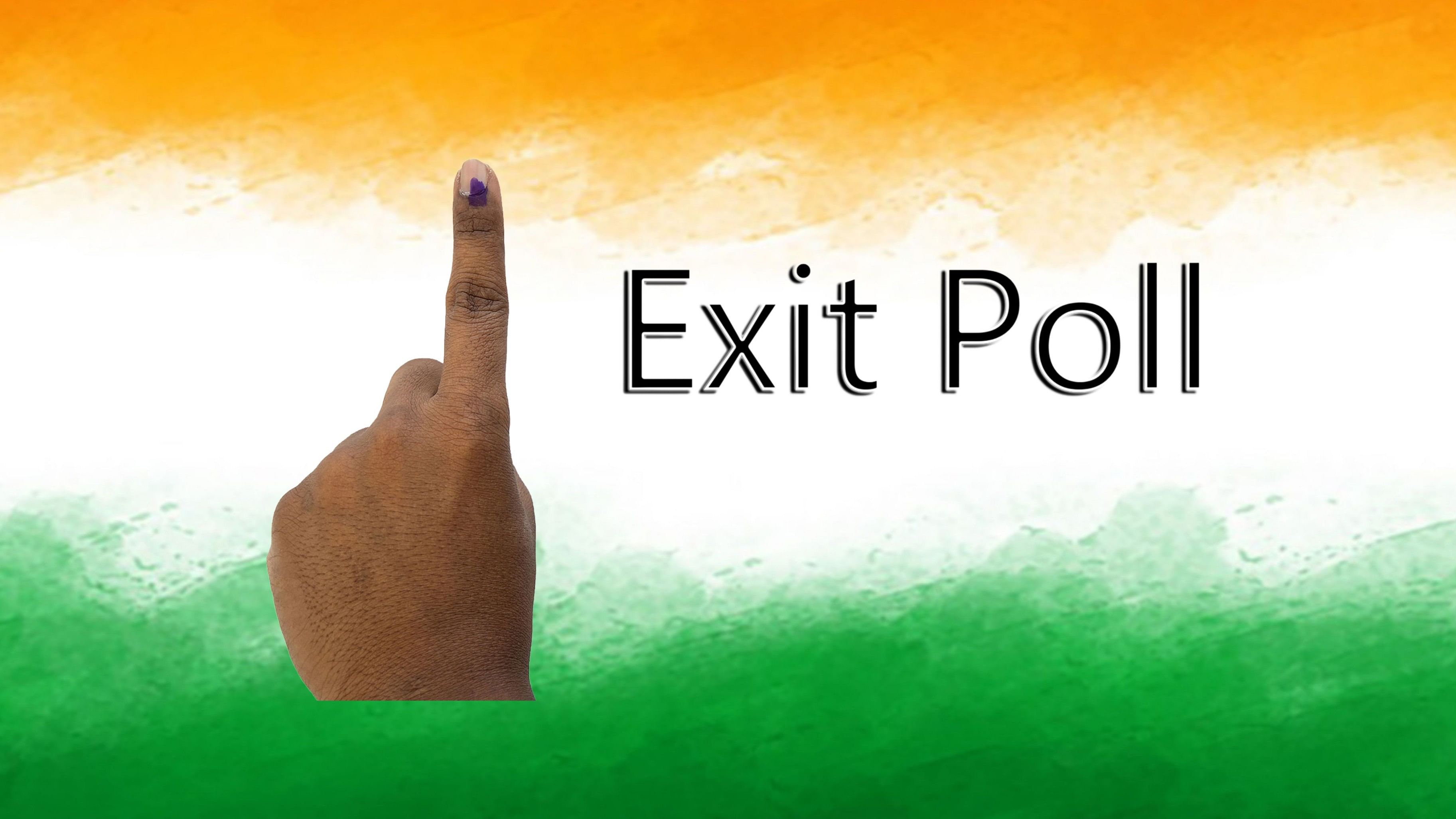 <div class="paragraphs"><p>In this illustration a finger marked with indelible ink, signifying voting, is seen next to the words 'exit poll' against a backdrop with the colours of the Indian flag</p></div>