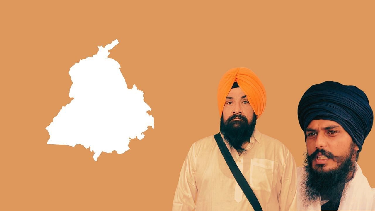 <div class="paragraphs"><p>Punjab map is seen on the left, with&nbsp;Sarabjeet Singh Khalsa and&nbsp;Amritpal Singh on the right in this illustration</p></div>