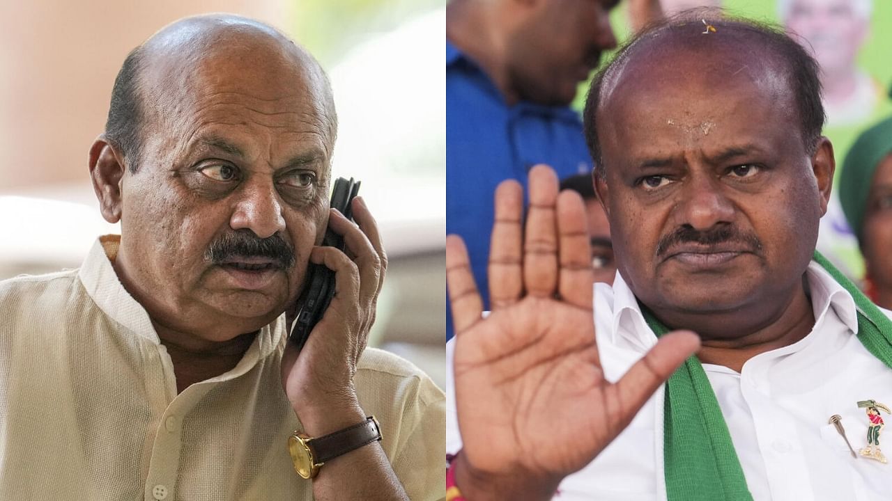 <div class="paragraphs"><p>Union Minister H D Kumaraswamy and BJP leader Basavaraj Bommai</p></div>