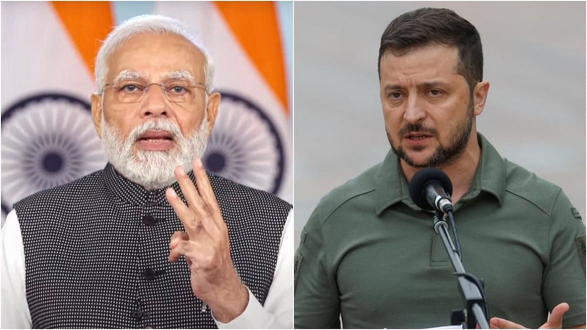 <div class="paragraphs"><p>(R) Prime Minister Narendra Modi and (L) Ukrainian President Volodymyr Zelenskyy. </p></div>