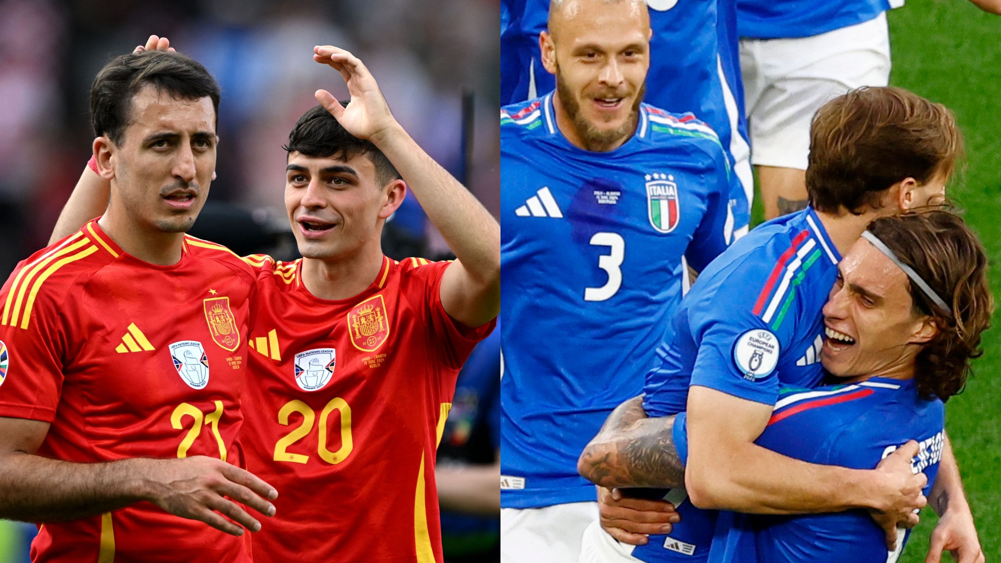 <div class="paragraphs"><p>Spain and Italy players are pictured in this collage.</p></div>