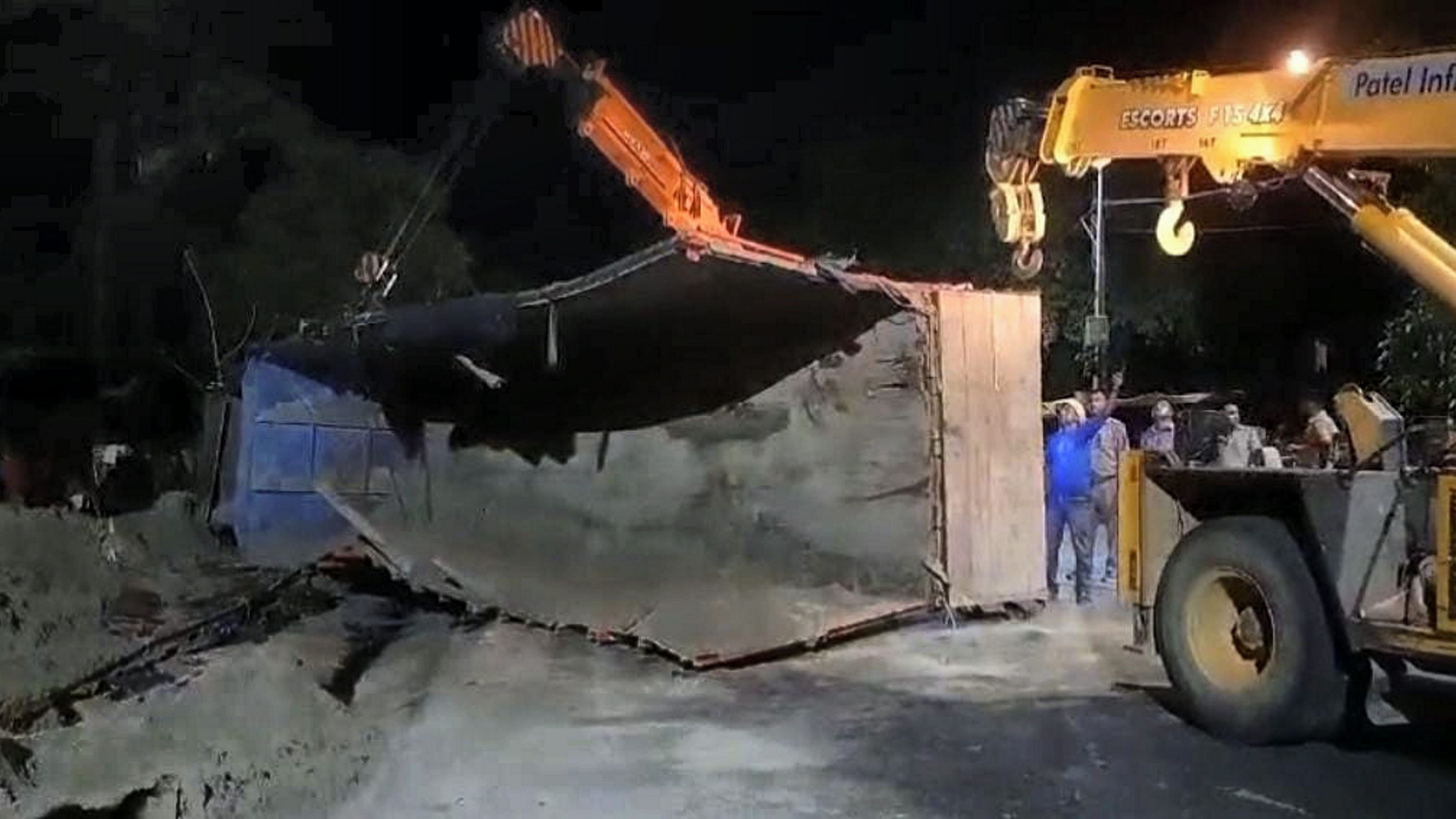 <div class="paragraphs"><p>Rescue and relief work underway after a truck loaded with sand overturned on a family at a roadside shanty, in Hardoi district, Wednesday, June 12, 2024.</p></div>