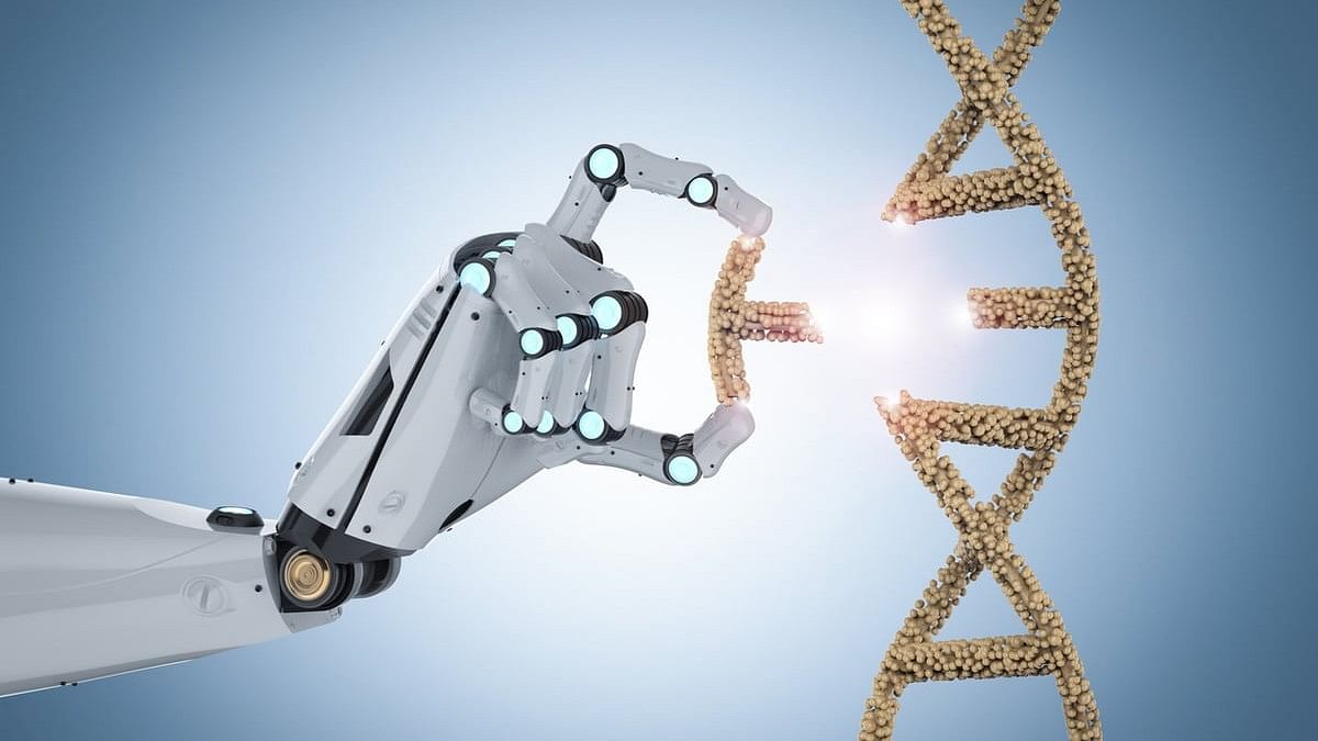 <div class="paragraphs"><p>Representative image showing a robotic hand and the double helix structure of DNA.</p></div>