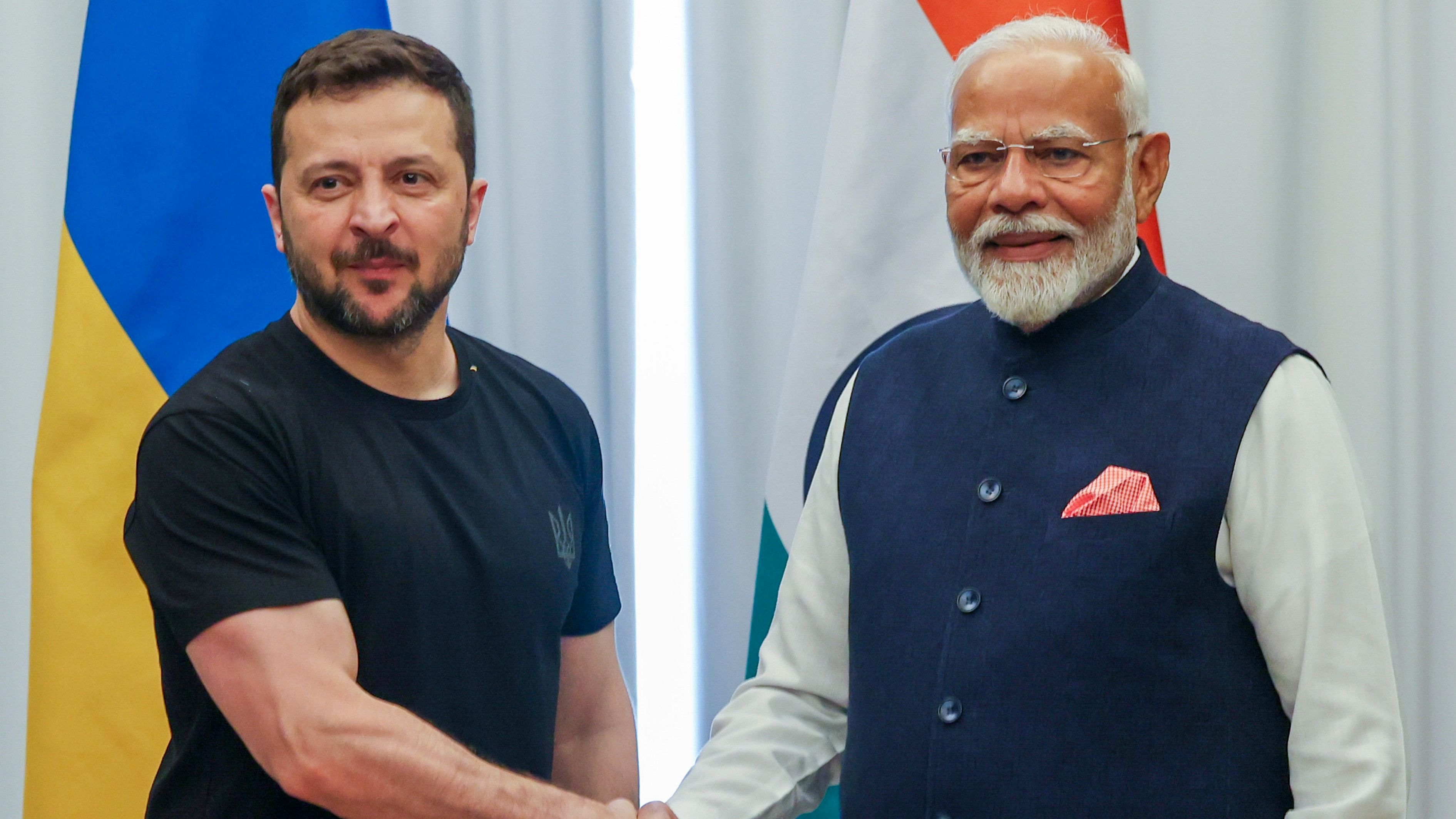 <div class="paragraphs"><p>File photo of Prime Minister Narendra Modi and President of Ukraine Volodymyr Zelensky</p></div>