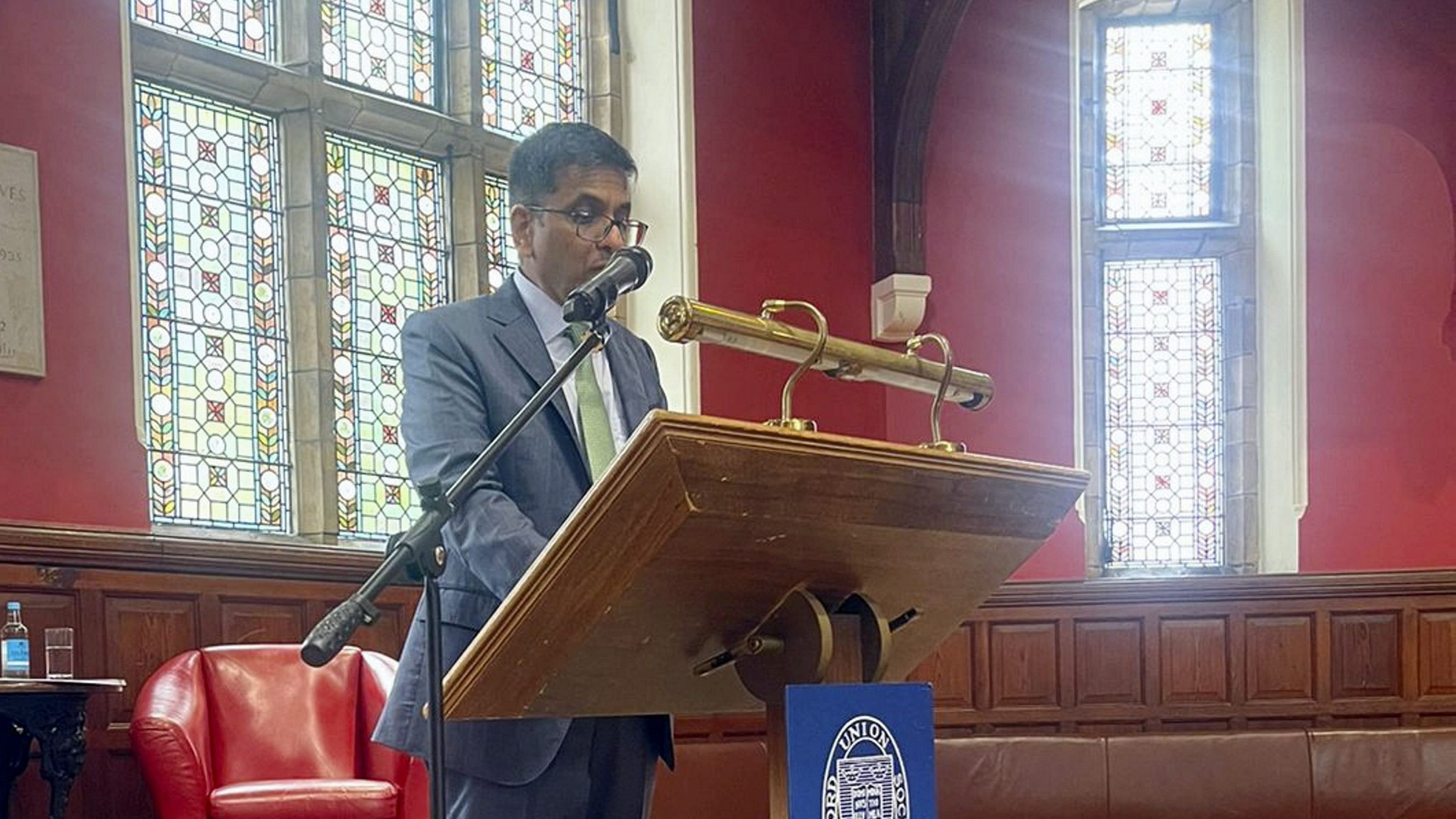 <div class="paragraphs"><p>Chief Justice of India (CJI) Justice DY Chandrachud at the Oxford Union.</p></div>