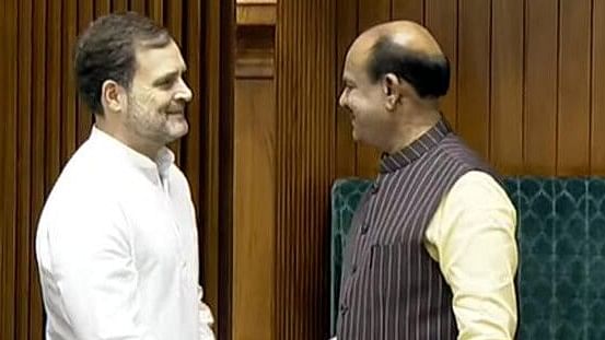 <div class="paragraphs"><p>Rahul Gandhi and Om Birla in the Parliament</p></div>