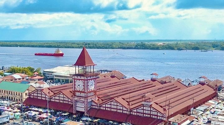 <div class="paragraphs"><p>An image of the main port and the market area. The Stabroek Market is the largest market in Georgetown, Guyana.</p></div>