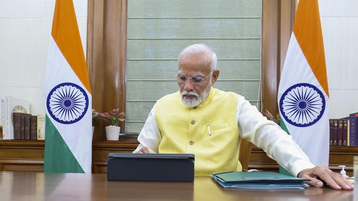 <div class="paragraphs"><p>Prime Minister Narendra Modi&nbsp;assumes charge of the office in New Delhi.&nbsp;</p></div>