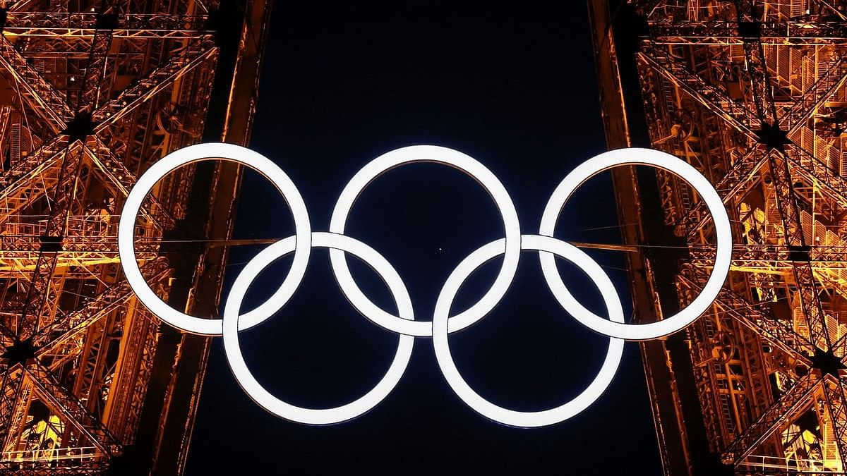 <div class="paragraphs"><p>The Olympic rings are displayed on the first floor of the Eiffel Tower ahead of the Paris 2024 Olympic games in Paris, France.</p></div>