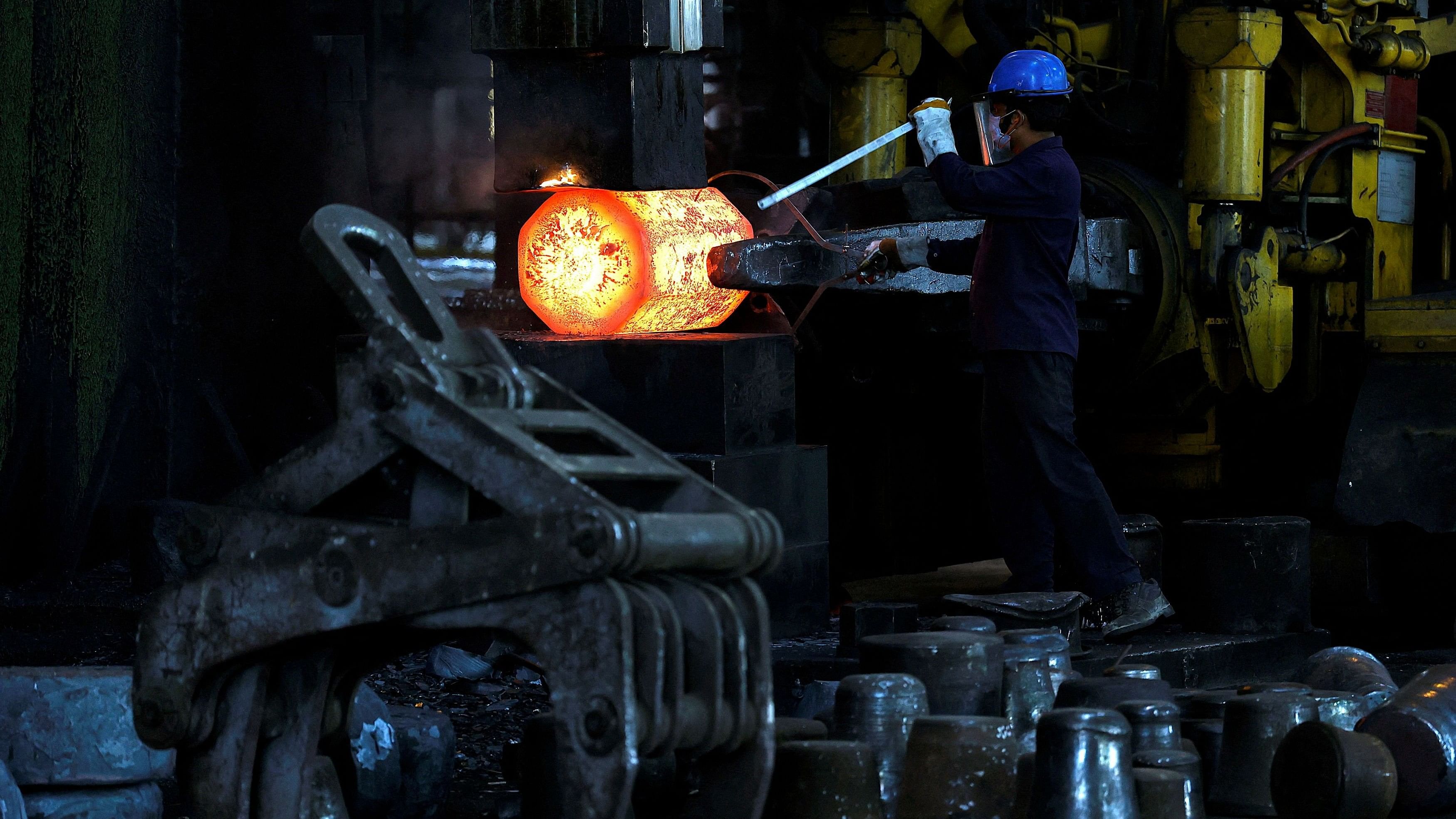 <div class="paragraphs"><p>Work underway at a steel factory in West Bengal, India.</p><p>Image for representative purposes only.</p></div>