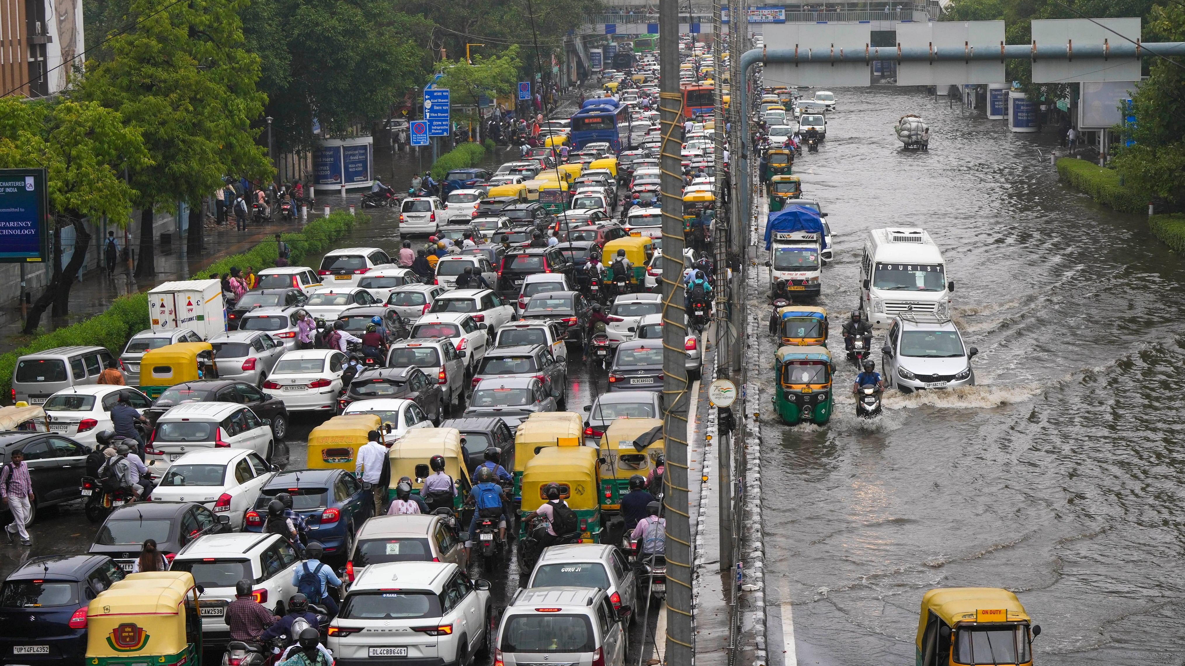 <div class="paragraphs"><p>New Delhi: Vehicles stuck in a traffic jam at ITO amid waterlogging after rain, in New Delhi, Friday, June 28, 2024.</p></div>