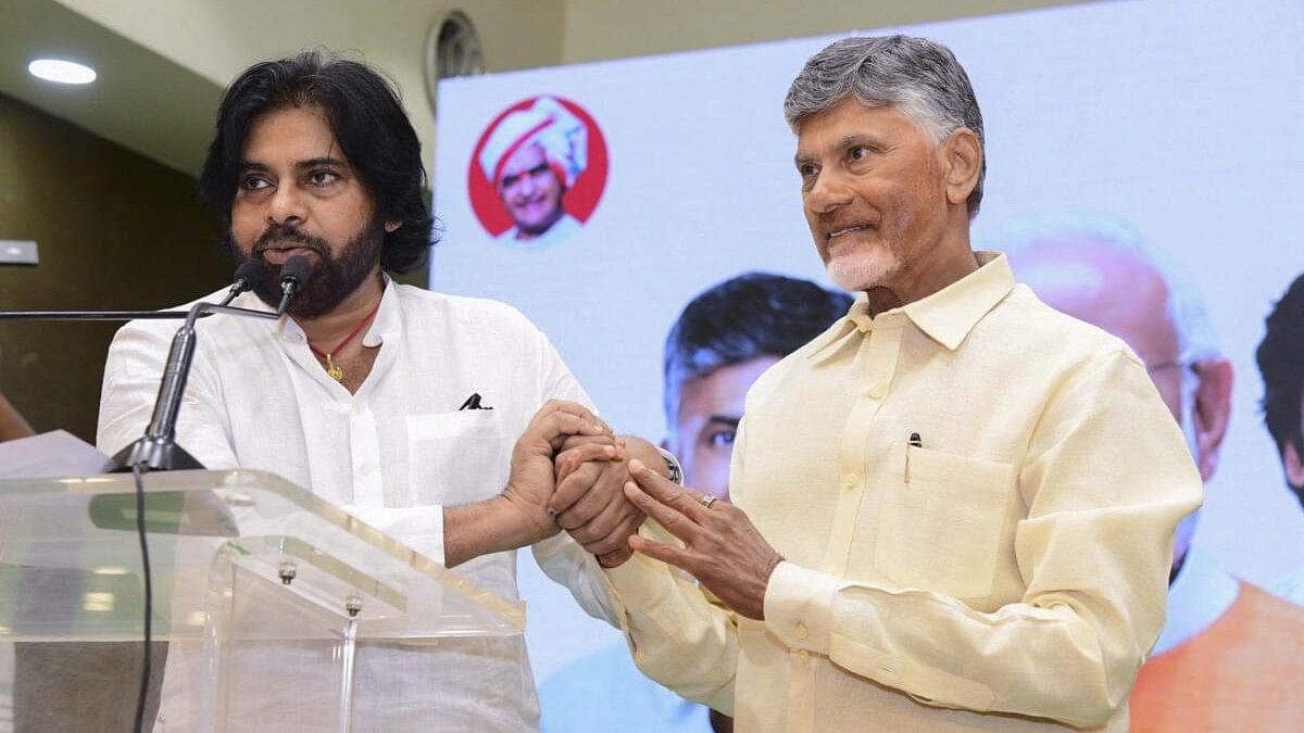 <div class="paragraphs"><p>Pawan Kalyan (left) proposes the name of Chandrababu Naidu as the Leader of the House in Andhra Pradesh.&nbsp;</p></div>