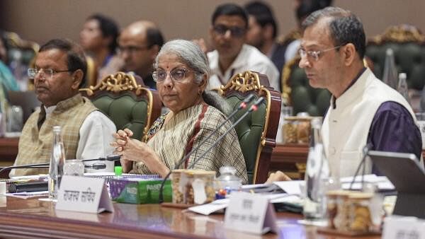 <div class="paragraphs"><p>Union Finance Minister Nirmala Sitharaman chairs the 53rd GST Council meeting, in New Delhi, Saturday.&nbsp;</p></div>