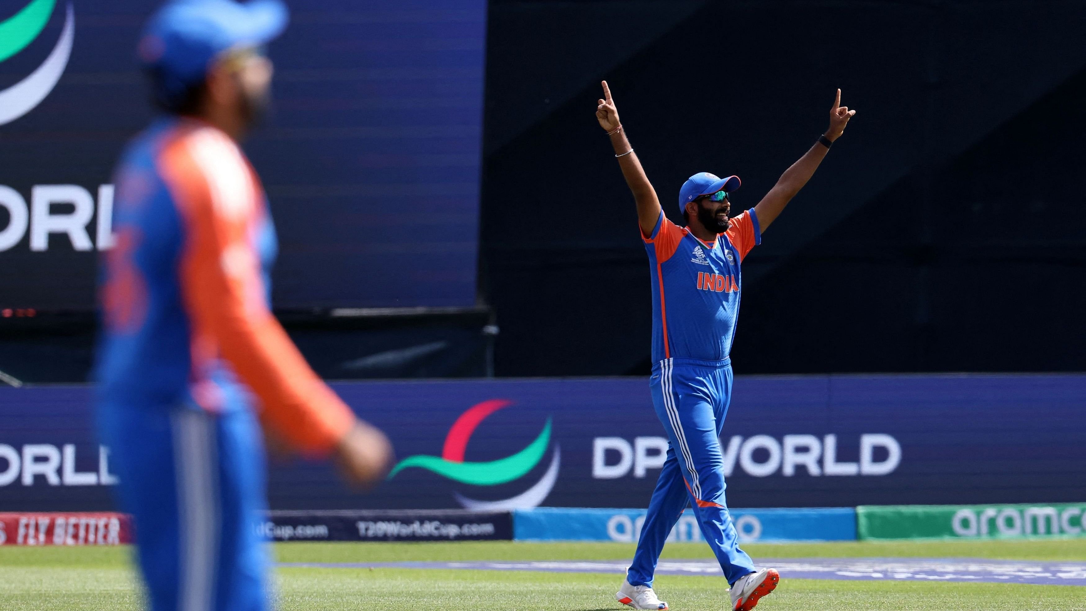 <div class="paragraphs"><p> Jasprit Bumrah celebrates after winning the match.</p></div>