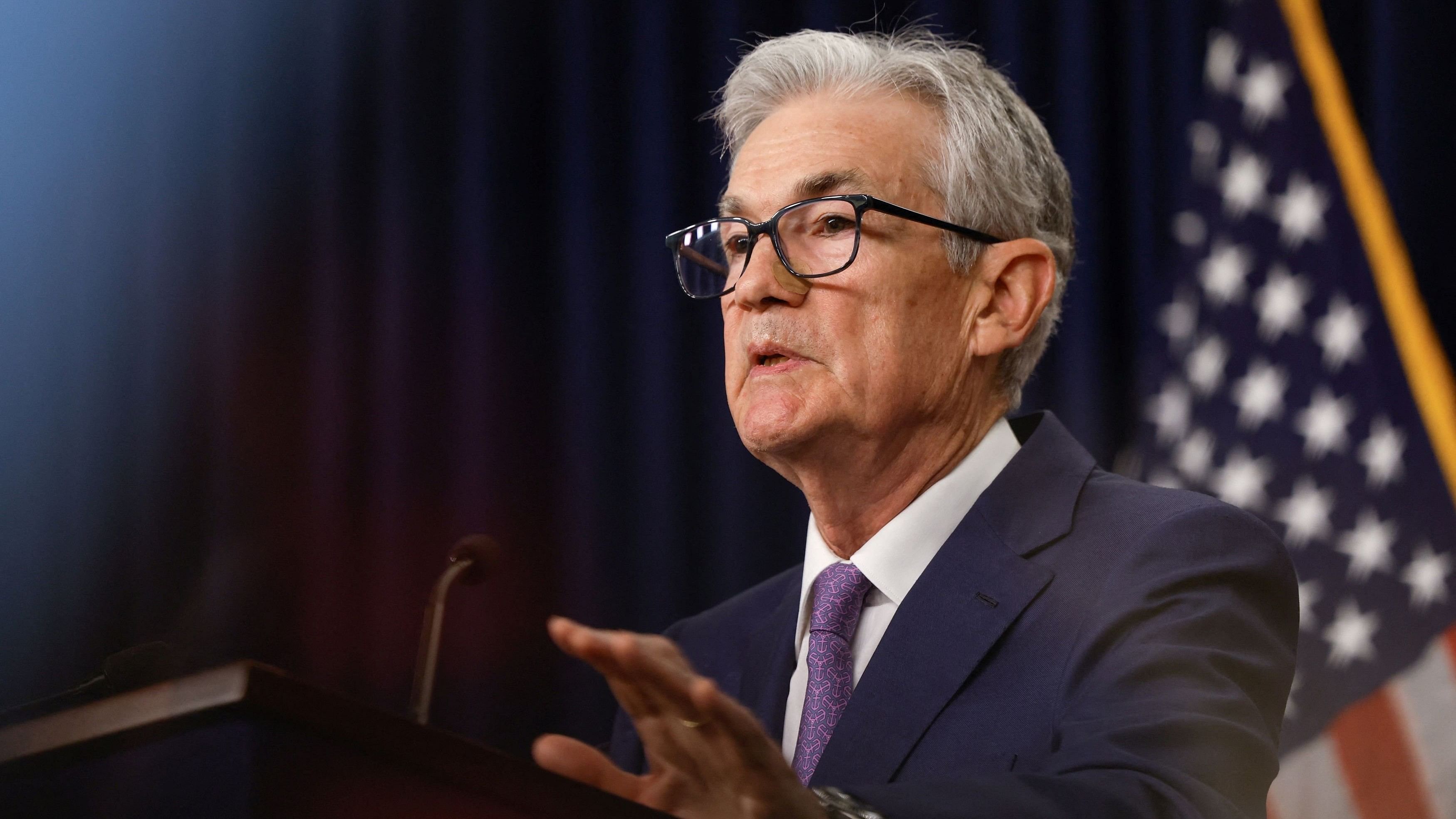 <div class="paragraphs"><p>US Federal Reserve Chair Jerome Powell delivers remarks during a press conference following the announcement that the Federal Reserve left interest rates unchanged.</p></div>