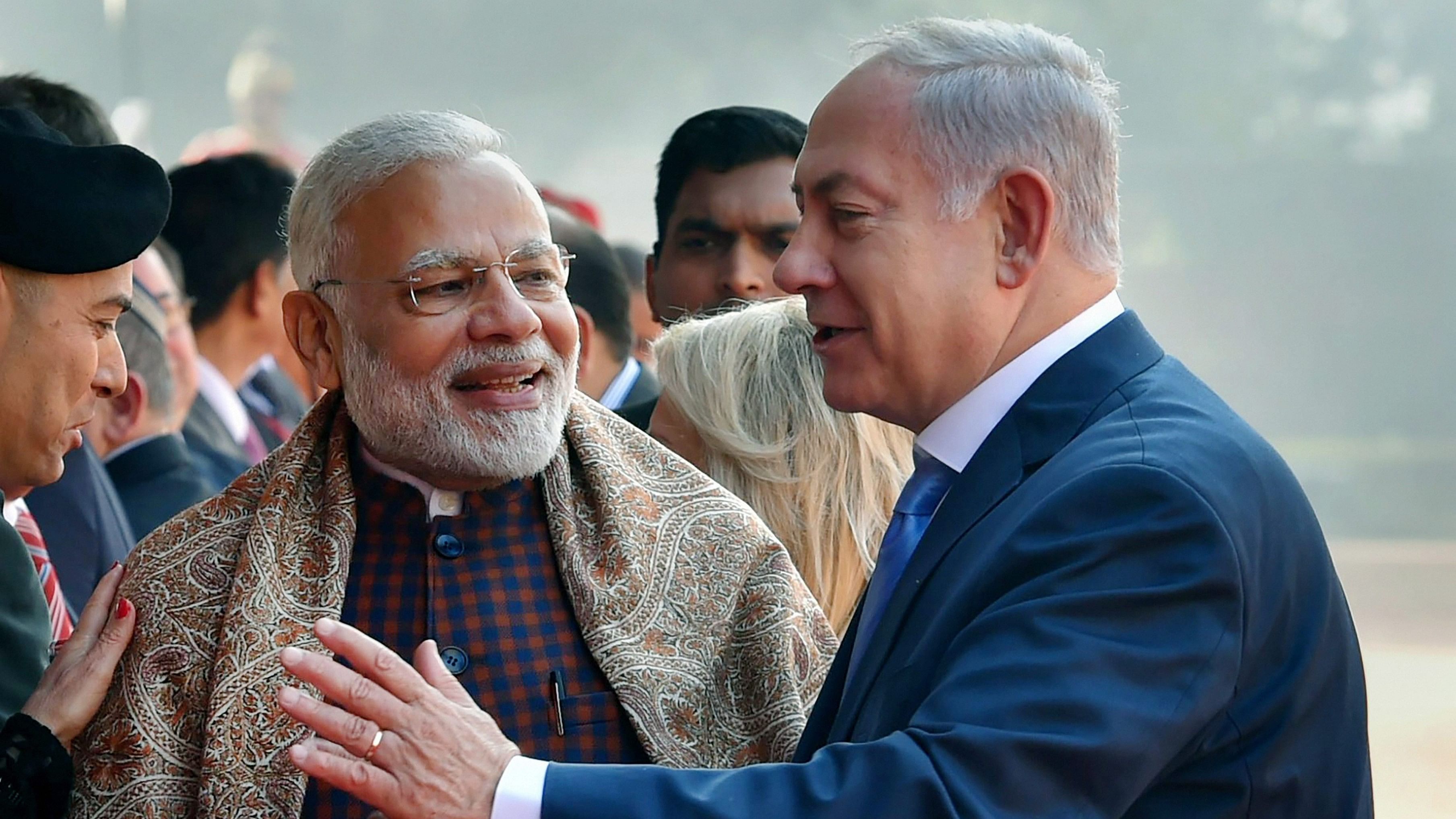 <div class="paragraphs"><p>FIle Photo: Israeli Prime Minister Benjamin Netanyahu introduces his delegation to Prime Minister Narendra Modi.</p></div>