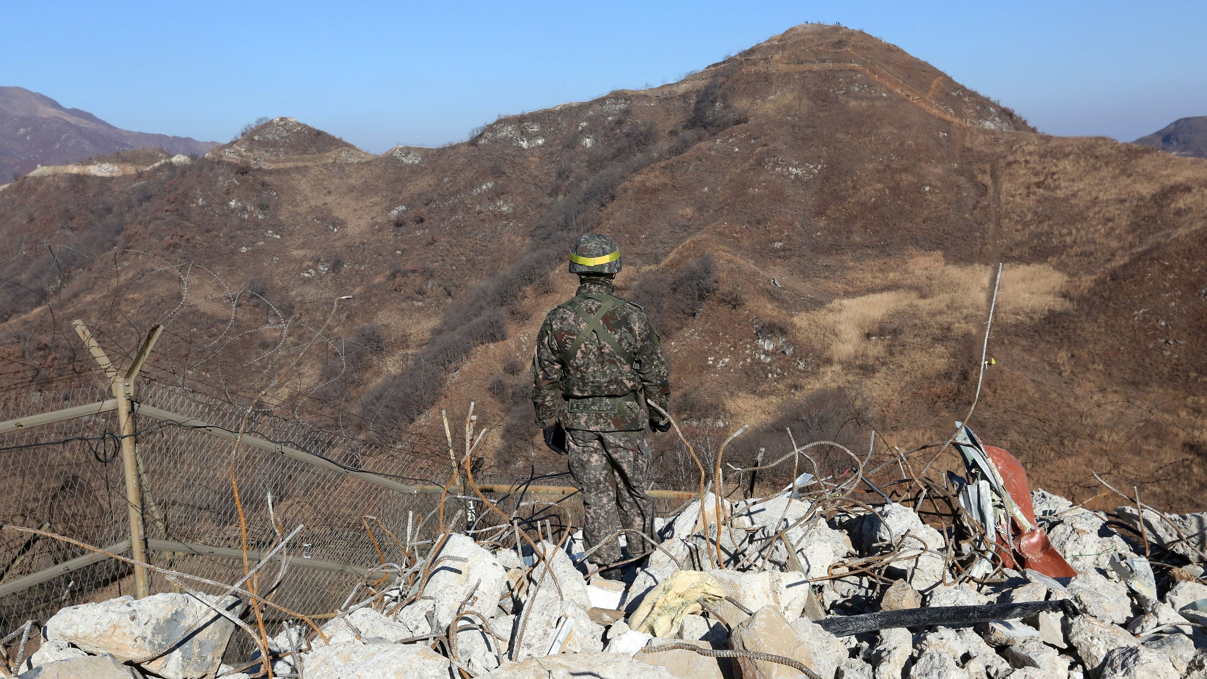 <div class="paragraphs"><p>A South Korean army soldier stands guard at the DMZ.</p></div>