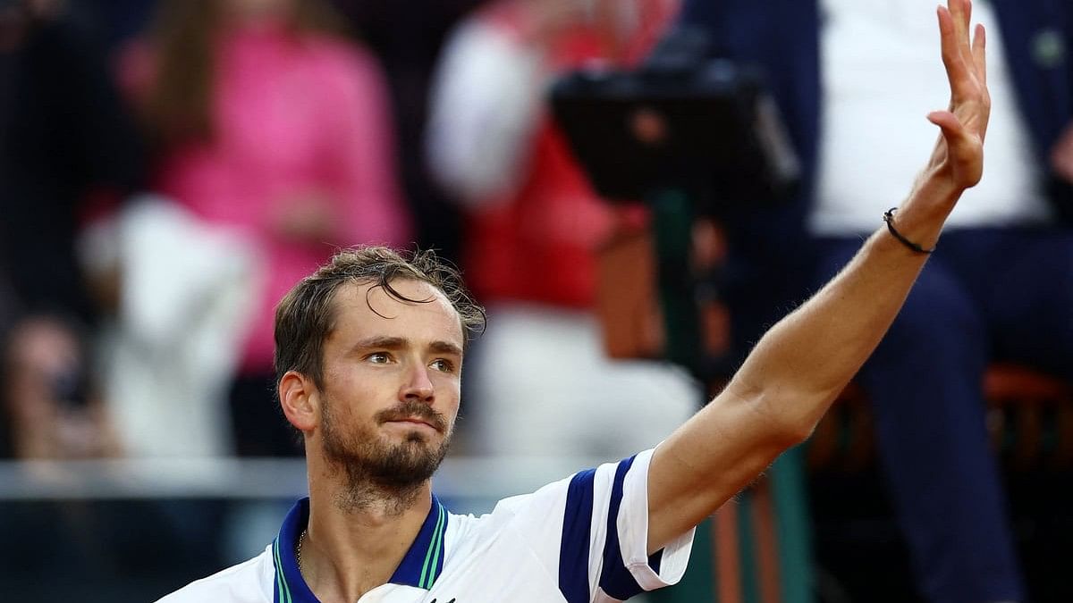 <div class="paragraphs"><p>Russia's Daniil Medvedev celebrates after winning his third round match against Czech Republic's Tomas Machac.</p></div>