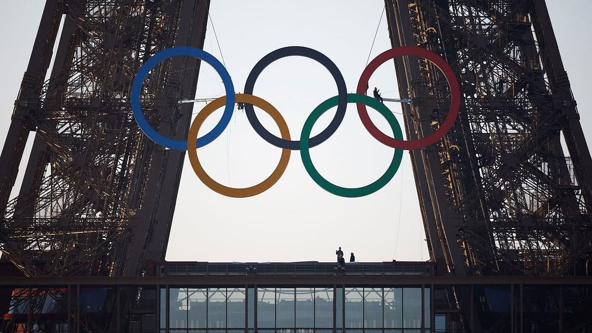 <div class="paragraphs"><p>The Olympic rings are displayed on the first floor of the Eiffel Tower ahead of the Paris 2024 Olympic games in Paris, France June 7, 2024.</p></div>