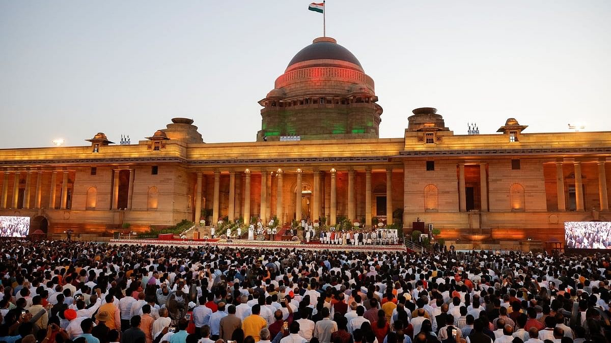 <div class="paragraphs"><p>People attend Prime Minister Narendra Modi's swearing-in ceremony in New Delhi, June 9, 2024. </p></div>