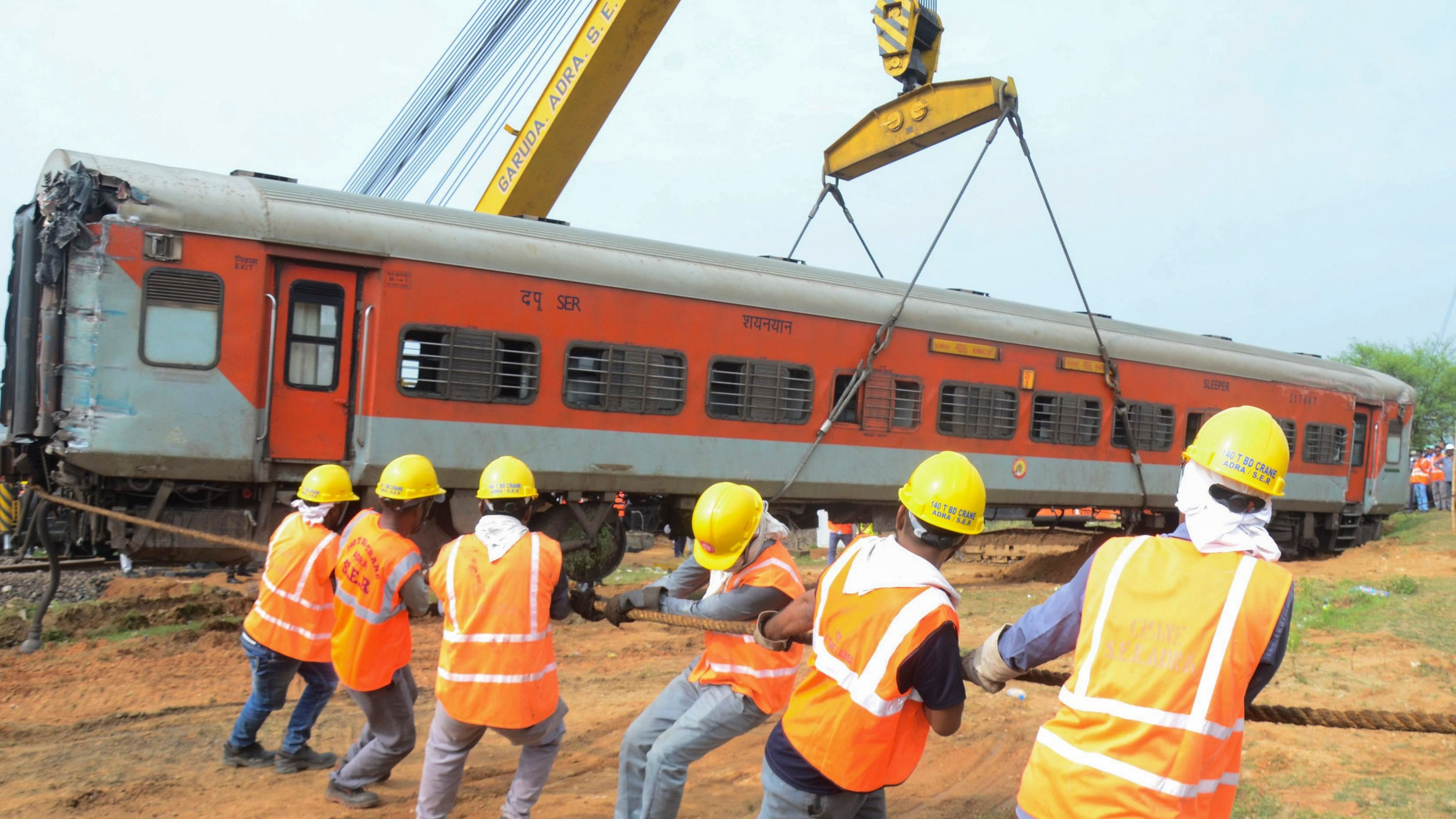 <div class="paragraphs"><p>Rescue and restoration work after the Howrah-Mumbai Mail derailed following a collision with a goods train near Badabamboo, in Seraikela-Kharsawan district of Jharkhand, Tuesday, July 30, 2024. </p></div>