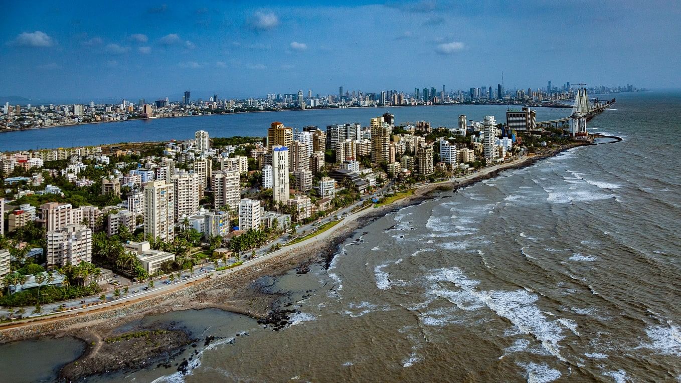 <div class="paragraphs"><p>Aerial view of Mumbai Coastline from a helicopter.</p></div>