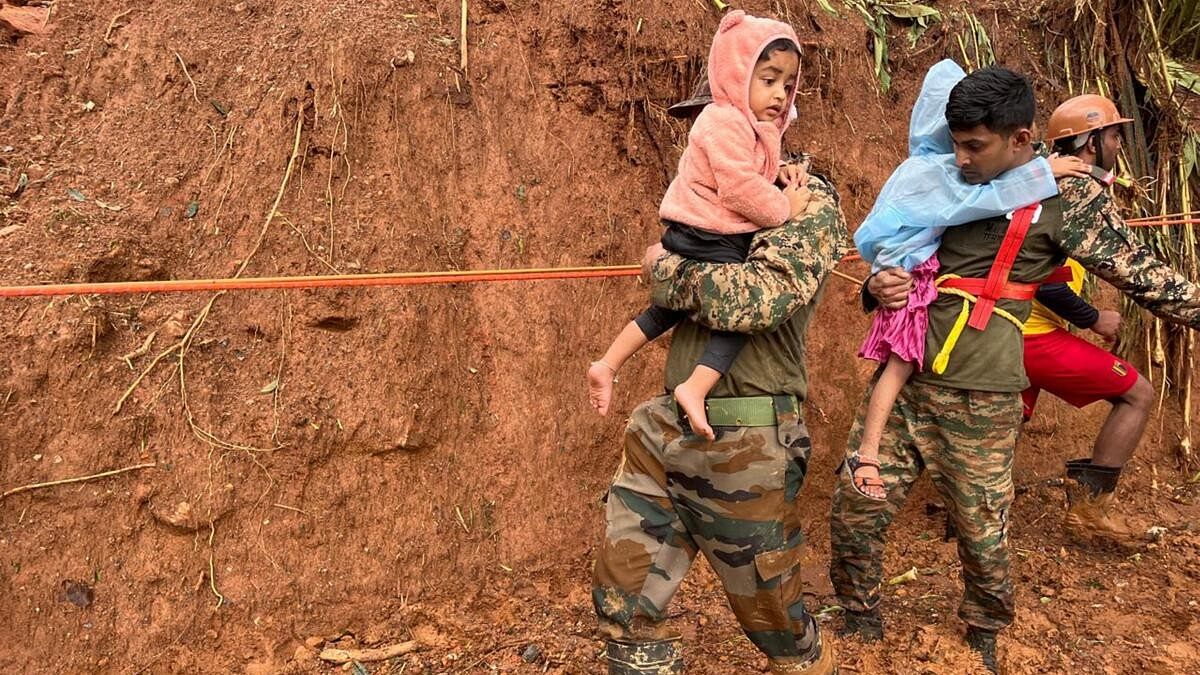 <div class="paragraphs"><p>Rescue operation underway following landslides triggered by heavy rain  in Wayanad district.</p></div>