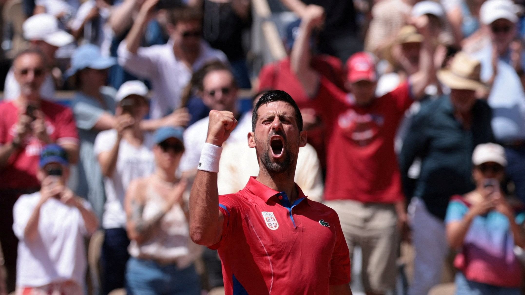 <div class="paragraphs"><p>Novak Djokovic of Serbia celebrates after winning his match against Dominik Koepfer of Germany. </p></div>