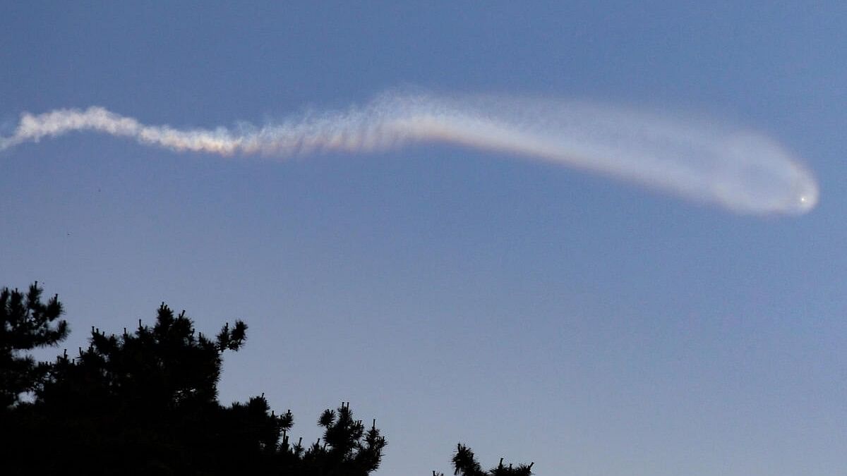 <div class="paragraphs"><p>The contrail of North Korean missile is pictured from Yeonpyeong Island, South Korea.</p></div>