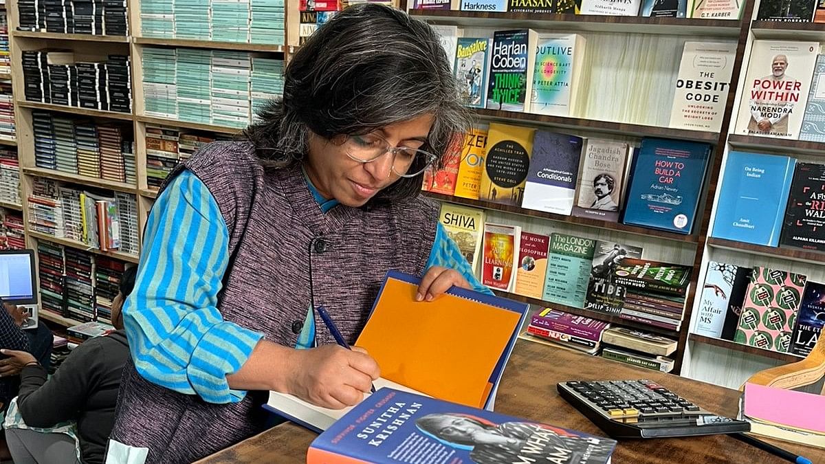 <div class="paragraphs"><p>Sunitha Krishnan signs copies of her autobiography&nbsp;<em>‘I Am What I Am’&nbsp;</em>at a city bookstore.&nbsp;</p></div>