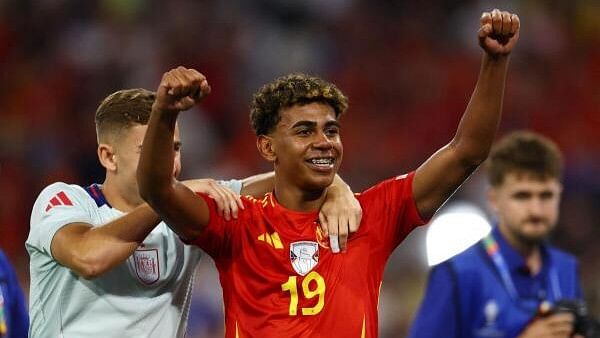 <div class="paragraphs"><p>Euro 2024 - Semi Final - Spain v France - Munich Football Arena, Munich, Germany -  Spain's Lamine Yamal celebrates after the match.</p></div>