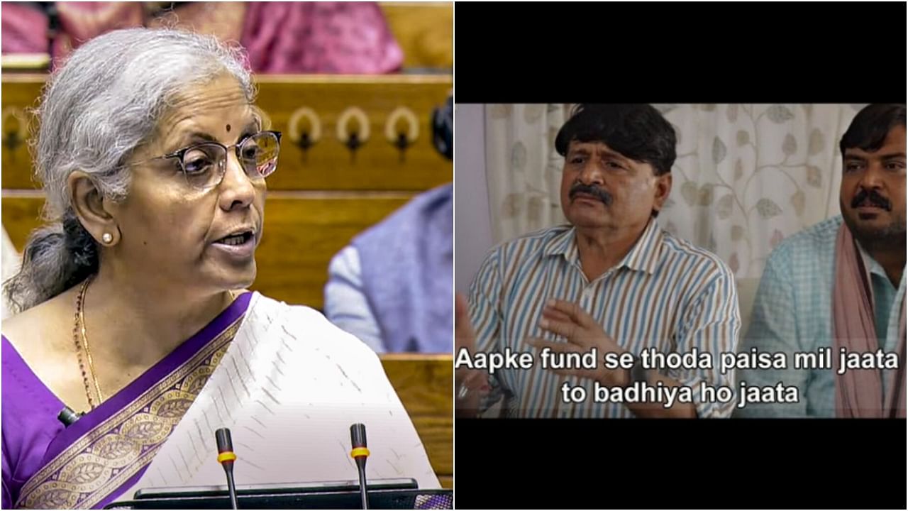 <div class="paragraphs"><p>FM Nirmala Sitharaman seen here on the left with a meme on the Budget on the right in this collage</p></div>