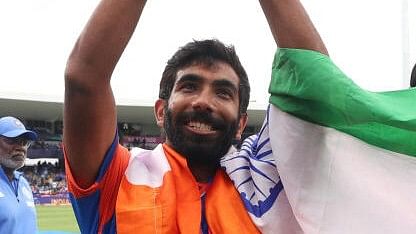 <div class="paragraphs"><p>Jasprit Bumrah celebrates after winning the T20 World Cup</p></div>