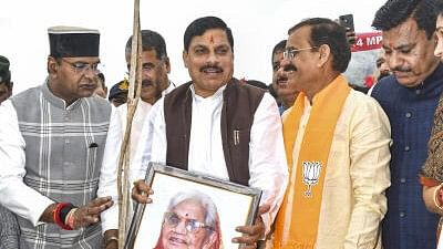 <div class="paragraphs"><p>Madhya Pradesh Chief Minister Mohan Yadav and BJP State President V.D. Sharma during the launch of the state-wide tree plantation drive 'Ek Ped Maa Ke Naam', in Bhopal, Saturday.&nbsp;</p></div>