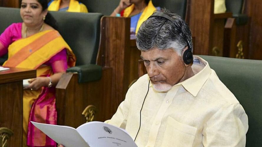 <div class="paragraphs"><p> Andhra Pradesh Chief Minister N. Chandrababu Naidu during the State Legislative Assembly session, in Amaravati, Monday, July 22, 2024.</p></div>