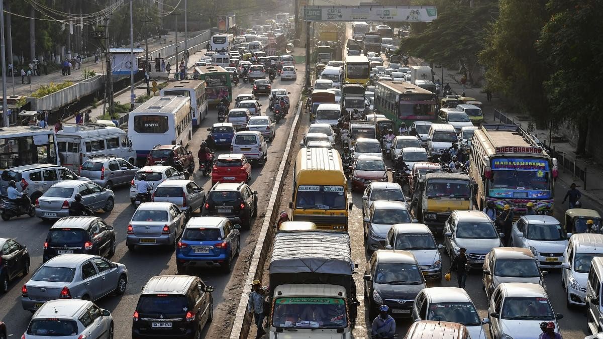 <div class="paragraphs"><p>Traffic on Bengaluru roads.</p></div>