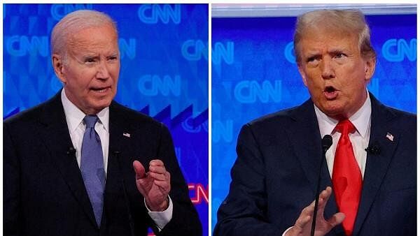 <div class="paragraphs"><p>(L to R) US President Joe Biden and former President Donald Trump.</p></div>