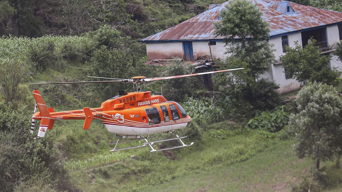 <div class="paragraphs"><p>J&amp;K Director General of Police (DGP) RR Swain along with ADGP Anand Jain visits by helicopter near the site of militants attack on Army vehicle in which five jawans were killed, in Kathua.</p></div>