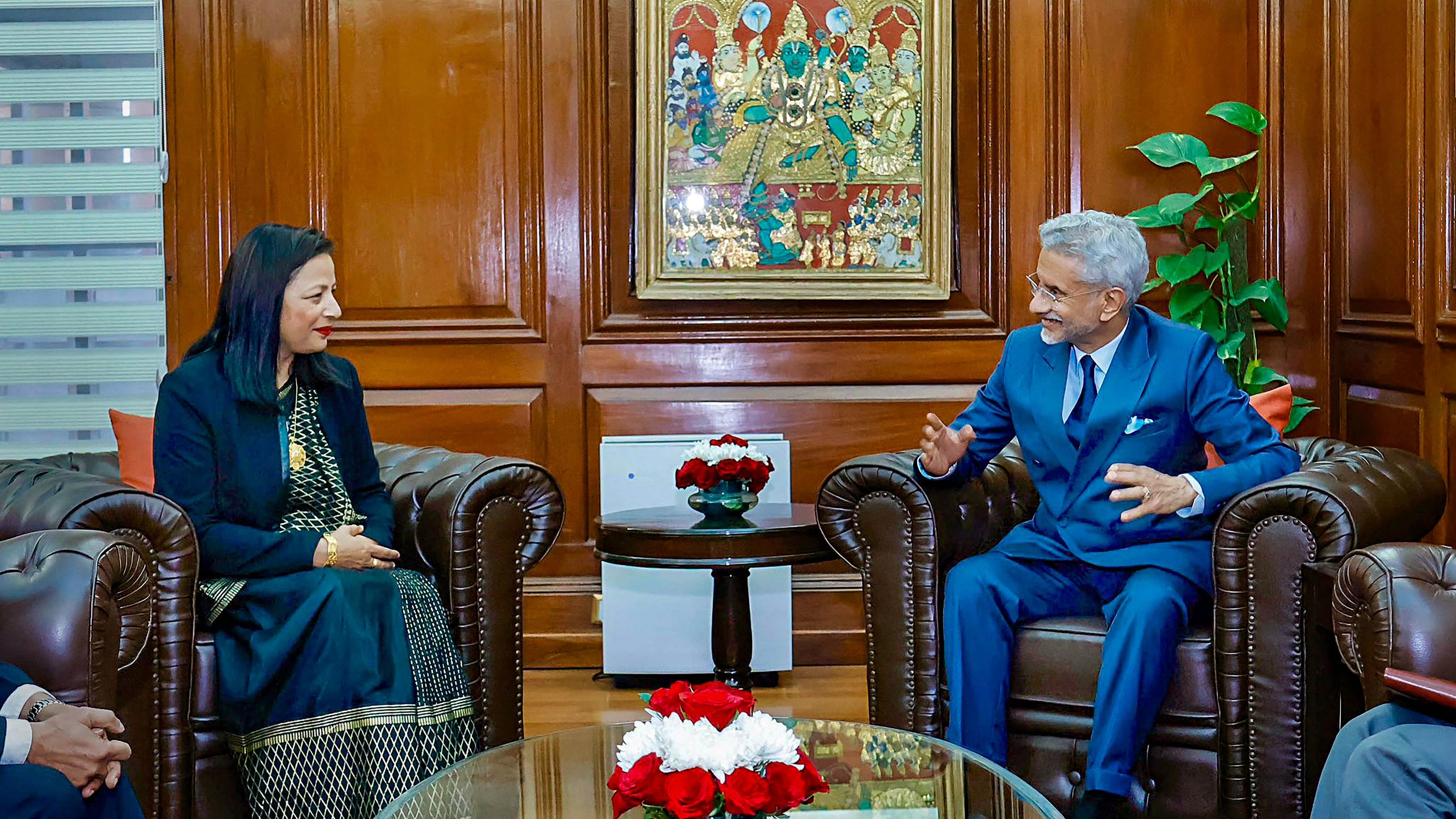 <div class="paragraphs"><p>External Affairs Minister S Jaishankar with Foreign Secretary of Nepal Sewa Lamsal.</p></div>