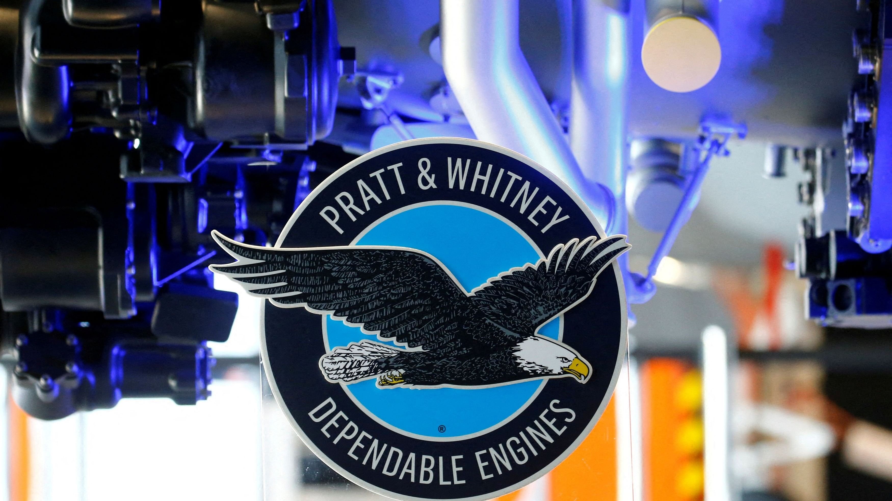 <div class="paragraphs"><p> The logo of Pratt &amp; Whitney is seen in the picture.</p></div>