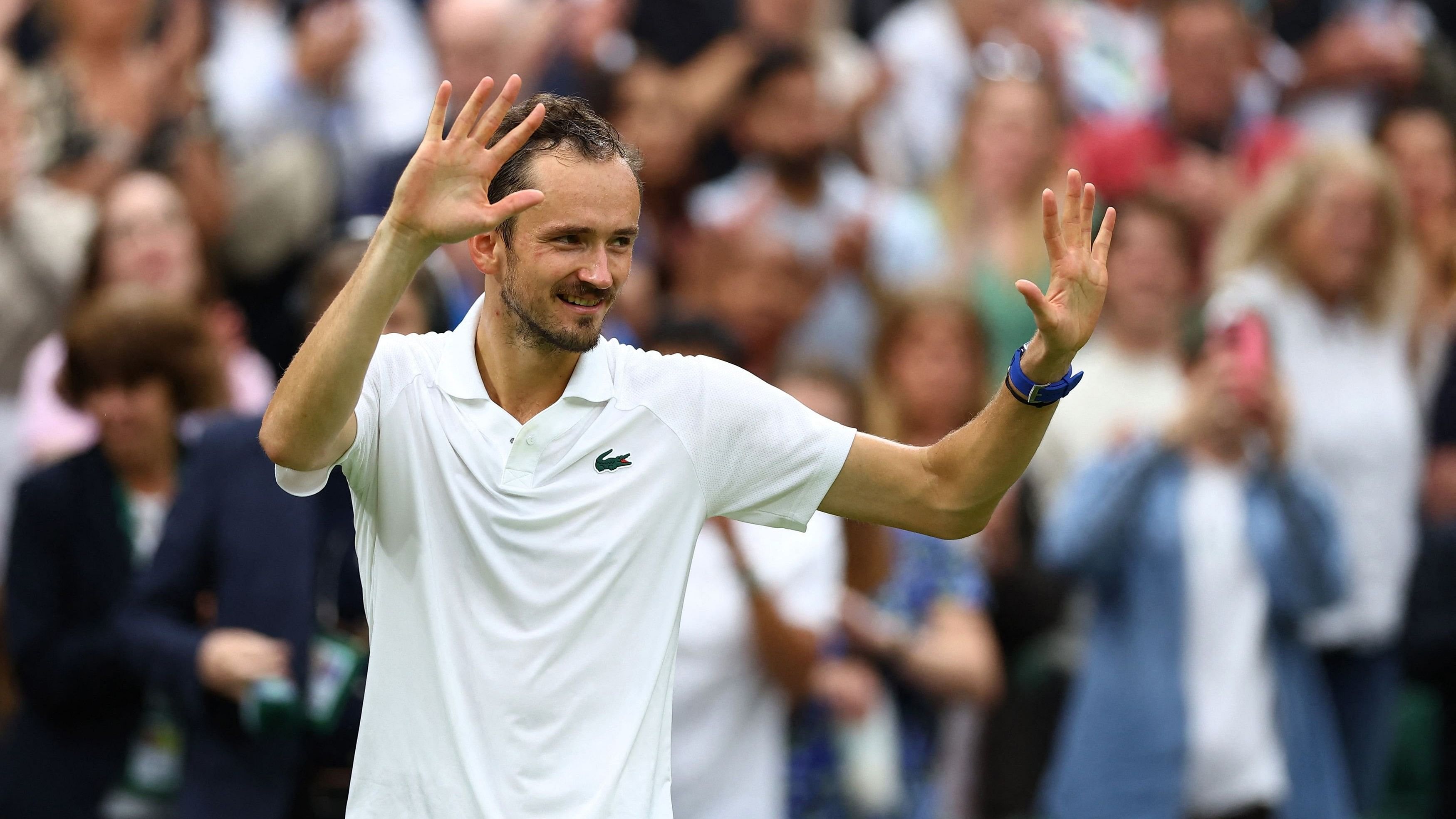 <div class="paragraphs"><p> Russia's Daniil Medvedev celebrates winning his quarter final match against Italy's Jannik Sinner.</p></div>