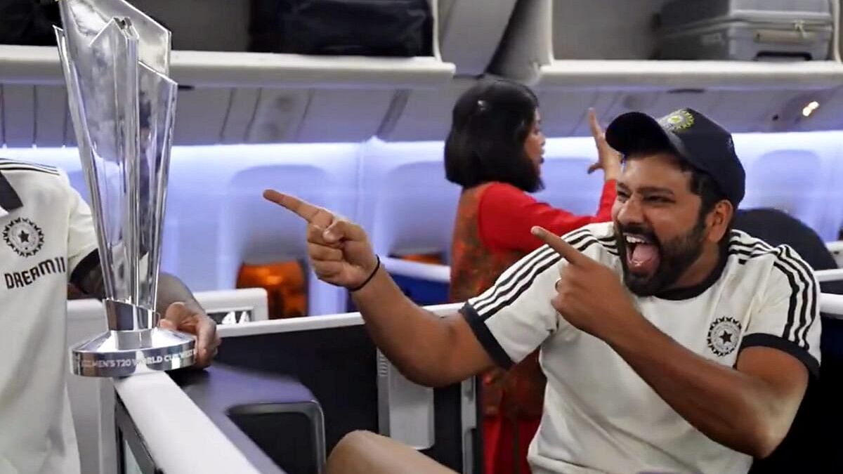 <div class="paragraphs"><p>Rohit Sharma's expression aboard a charter flight just summed up Indian team's feelings.&nbsp;</p></div>