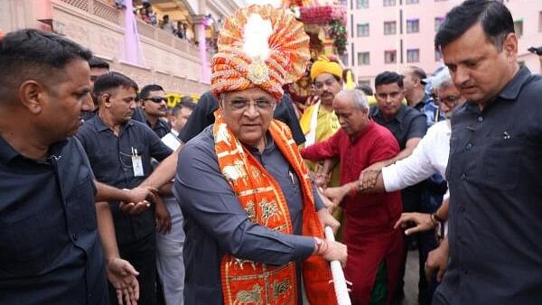 <div class="paragraphs"><p>Gujarat Chief Minister Bhupendra Patel during the inauguration ceremony of the annual 'Rath Yatra' of Lord Jagannath, at the Jagannath Temple in Ahmedabad, Sunday on July 7, 2024. </p></div>