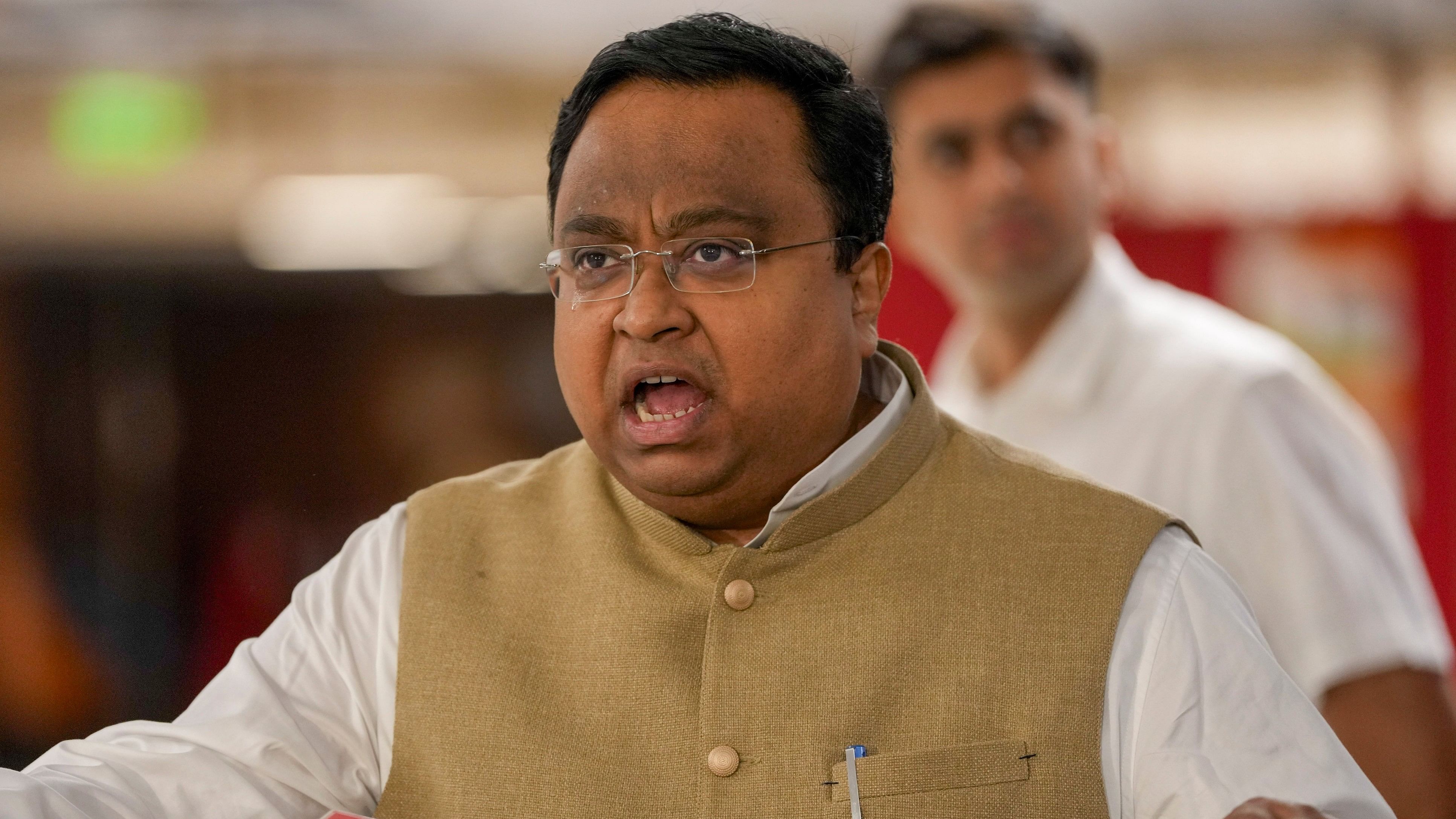 <div class="paragraphs"><p>BJD MP Sasmit Patra addresses the media after attending the all-party meeting ahead of the Budget session of Parliament, in New Delhi, Sunday, July 21, 2024. </p></div>