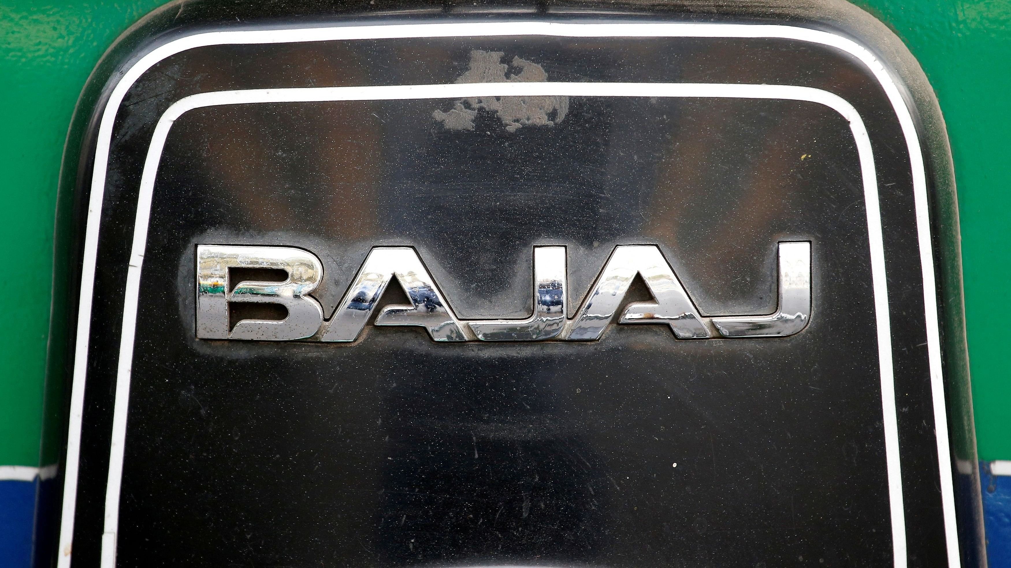 <div class="paragraphs"><p>A logo of Bajaj is seen on an auto at a parking lot in Kolkata, India.&nbsp;</p></div>