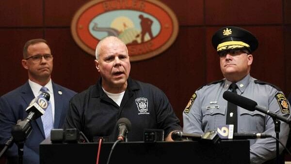 <div class="paragraphs"><p>Deputy Commissioner of Operations Lieutenant Colonel George Bivens speaks at a press conference after Republican presidential candidate and former US President Donald Trump was injured when shots were fired during a campaign rally, at a police station in Butler, Pennsylvania, US, July 13, 2024</p></div>