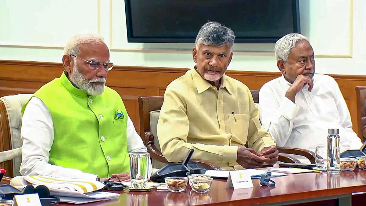 <div class="paragraphs"><p>Prime Minister Narendra Modi with key allies TDP chief N Chandrababu Naidu and JD(U) chief Nitish Kumar.</p></div>